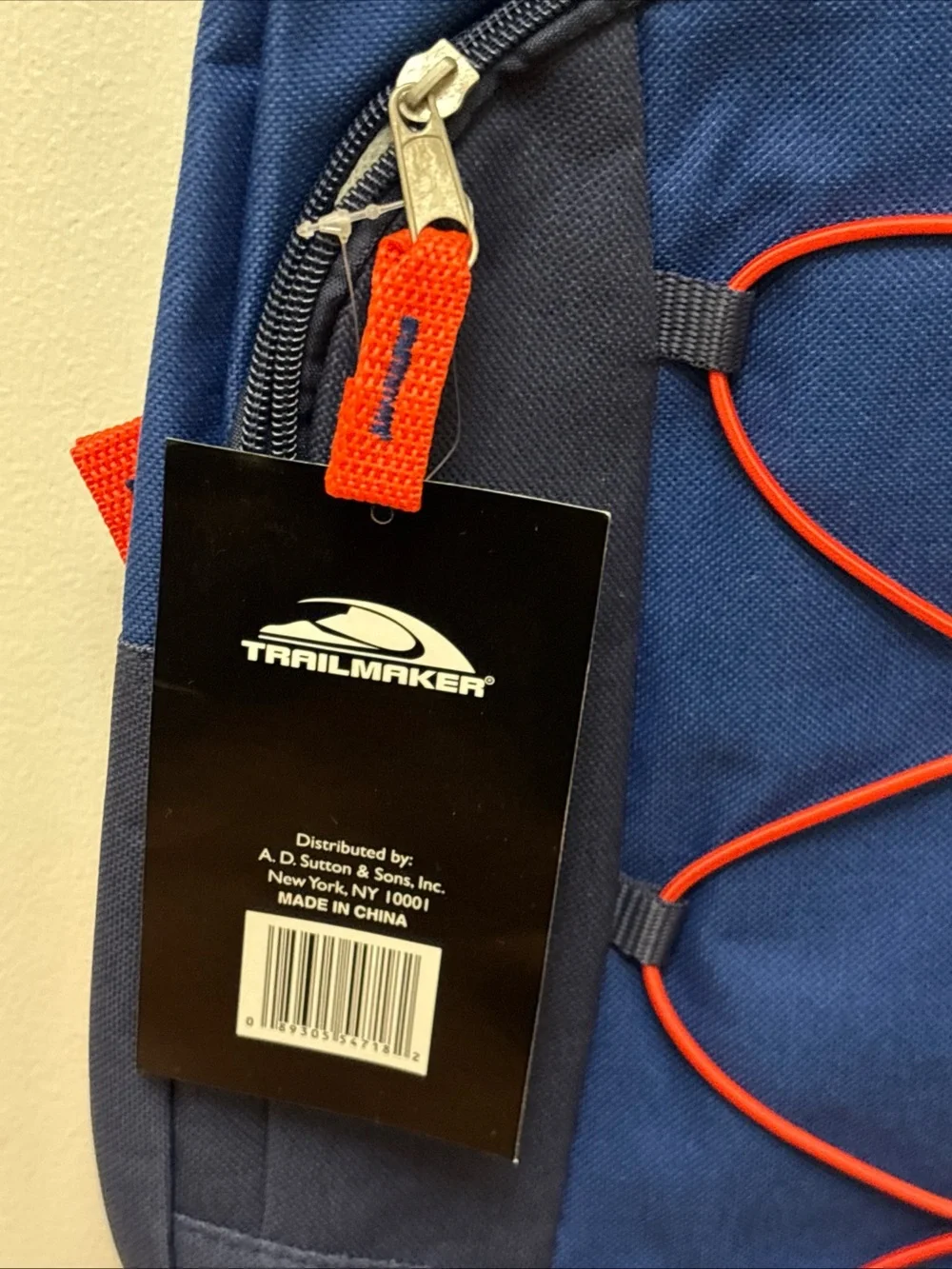 Trailmaker Backpack Blue Orange Lightweight 17 inch Bungee design School New